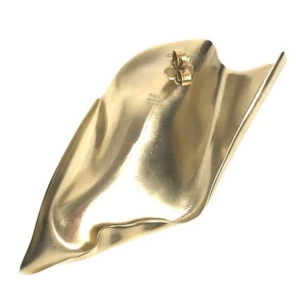 LOUIS VUITTON M02400 LV logo Pierce LV Sculpture Accessories Pierce Metal Gold - Picture 3 of 16